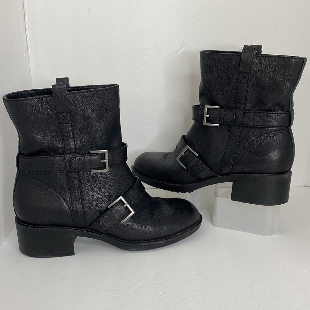Cole Haan + Nike Air Motorcycle Black Heeled Boots 7B